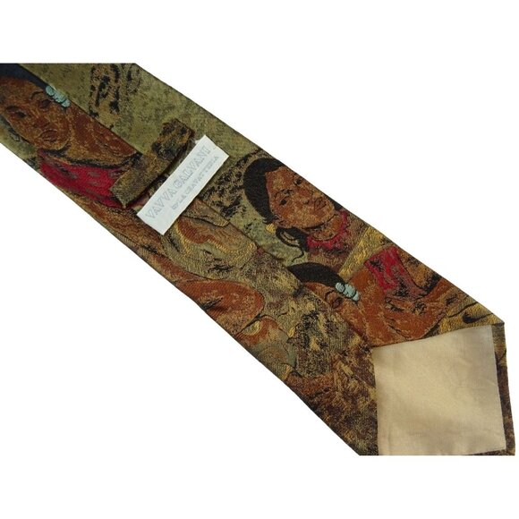 Hawaiian Women Silk Tie Brown Woven Iridescent Necktie - Picture 3 of 3